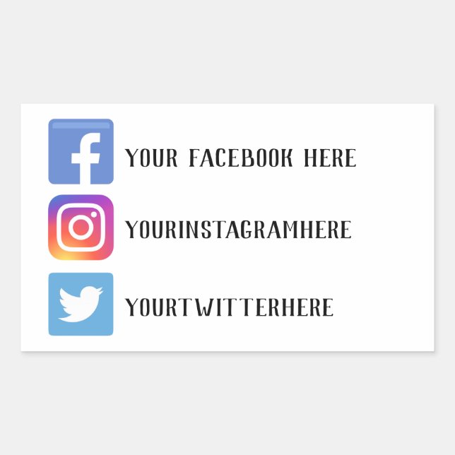 Custom Social Media Stickers (Vorderseite)