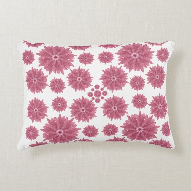 Custom Soft Dusty Pink Chrysanthemum Pattern Dekokissen (Vorderseite)