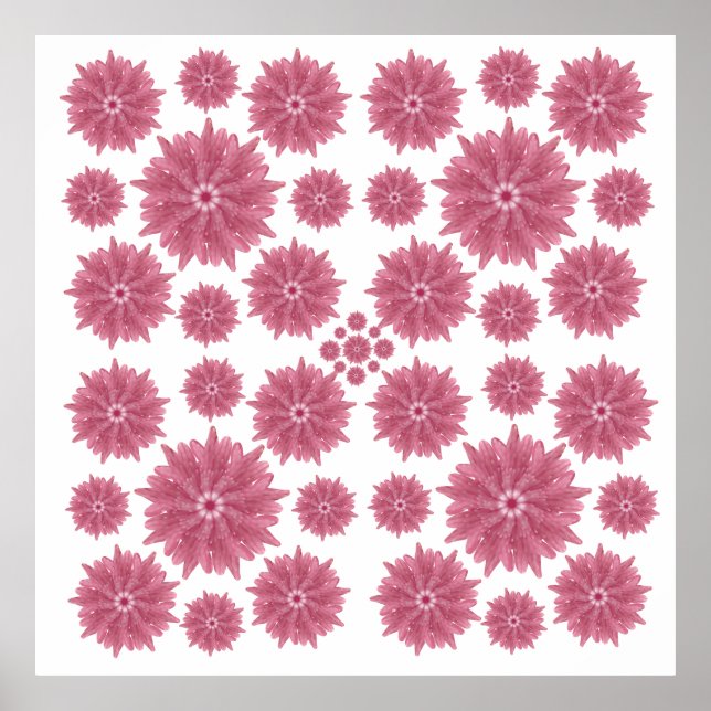 Custom Soft Dusty Pink Chrysanthemum Pattern Poster (Vorne)