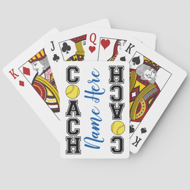 Custom Softball Coach Dankeschön Geschenk - schlag Spielkarten (Rückseite)