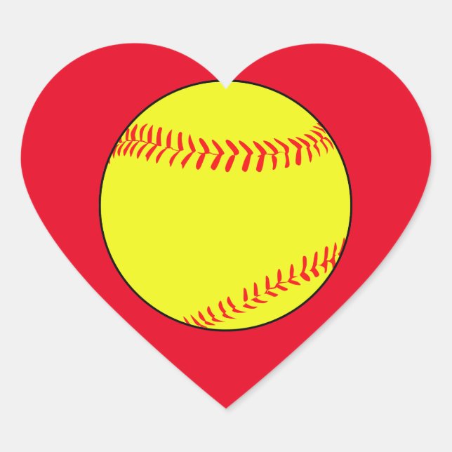 Custom Softball Heart Scrapbook Stickers (Vorderseite)