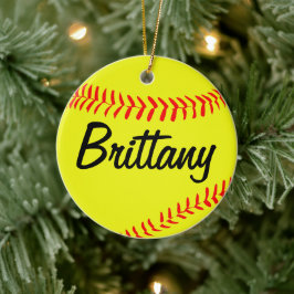 Custom Softball Weihnachtsdekoration Keramikornament