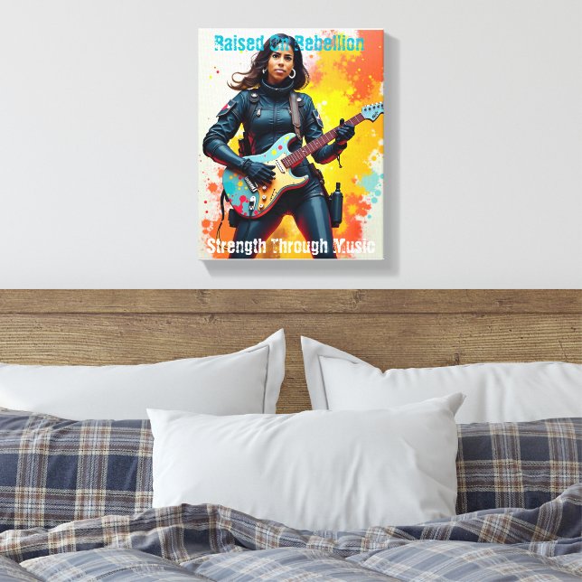 Custom Soldier Girl Gitarrist Art Inspiration Leinwanddruck (Insitu (Schlafzimmer))