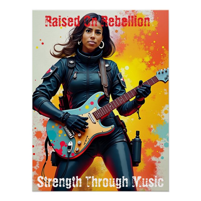 Custom Soldier Girl Gitarrist Art Inspiration Poster (Vorderseite)