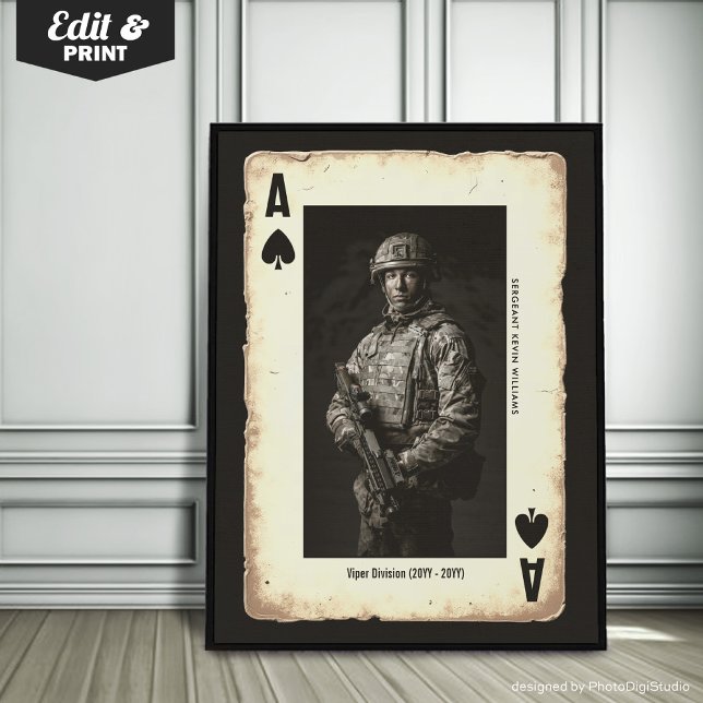 Custom Soldier Wall, Ace of Spades Militär Poster (Custom Soldier Wall Art, Ace of Spades Military Poster)