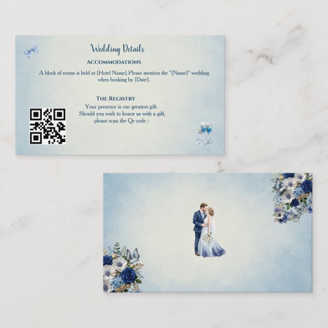 Custom Something Blue Enclosure Card Begleitkarte (Vorne/Hinten)