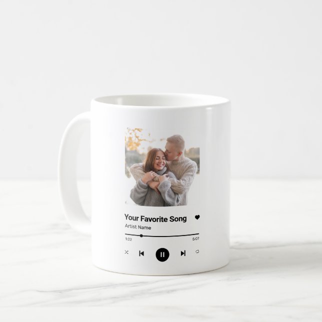 Custom Song Favorite Song One Foto  Kaffeetasse (Vorderseite Links)