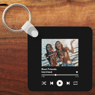 Custom Song QR Code Besties Friendship Foto Schlüsselanhänger