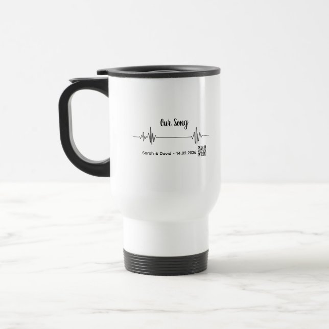 Custom Soundwave Song Code Mug-Personalized Voice  Reisebecher (Links)