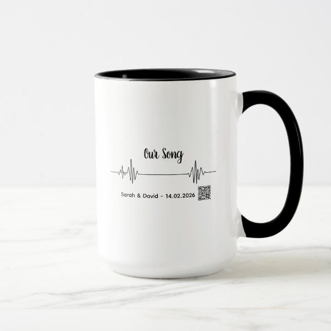 Custom Soundwave Song Code Mug-Personalized Voice  Tasse (Rechts)