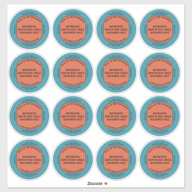 Custom Southwest Style Jar Box Tin Label Set (Blatt)