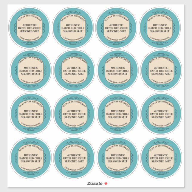 Custom Southwestern Style Jar Box Tin Label Set (Blatt)