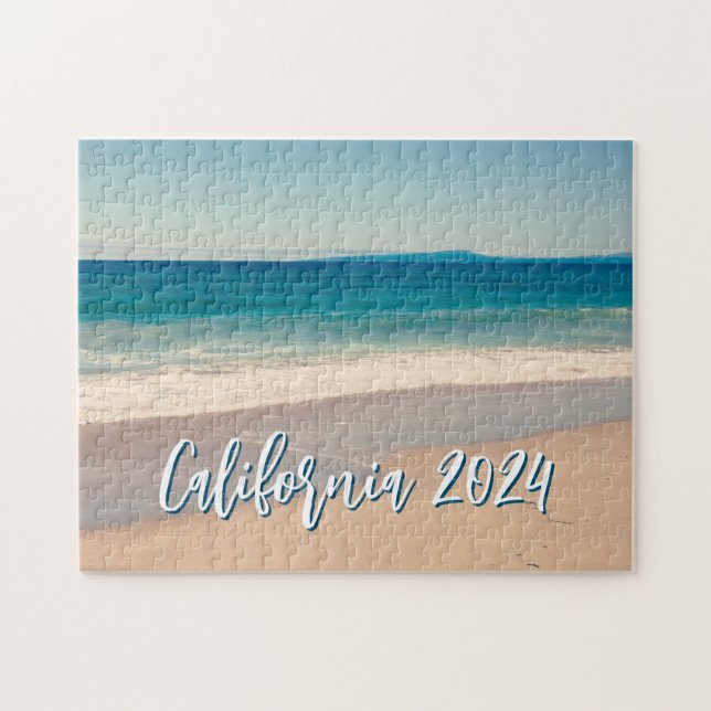 Custom Souvenir Foto Ocean Blue Landschaftlich Bea Puzzle (Horizontal)