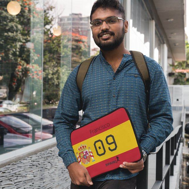 Custom Spain National Soccer Graphic Athlete Laptopschutzhülle (Von Creator hochgeladen)