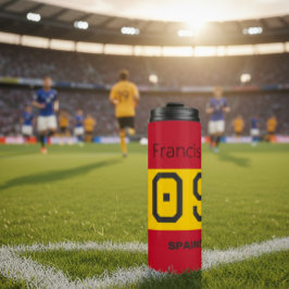 Custom Spain National Soccer Graphic Athlete Thermosbecher