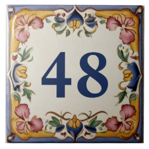 Custom Spanish Design House Number Sign Plaque Fliese