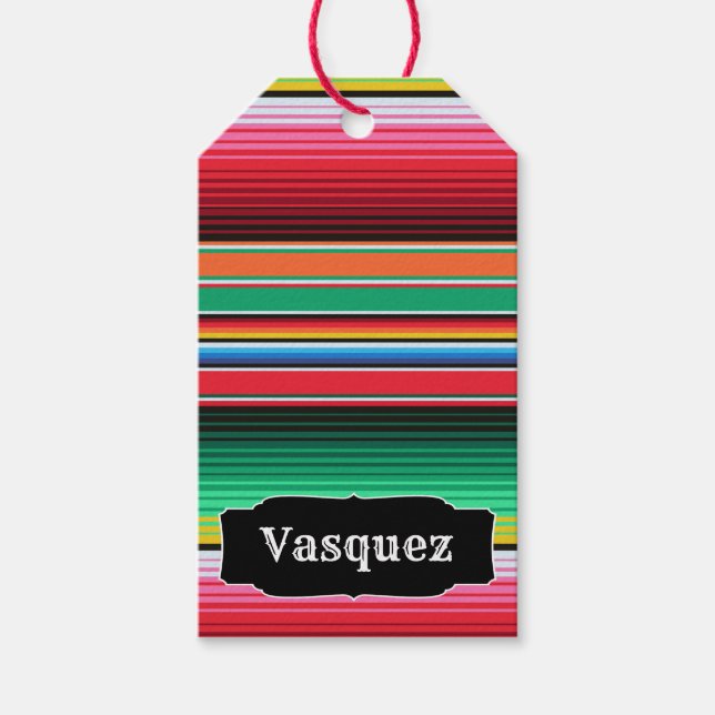Custom Spanish Serape Mexican Blanket Personalisie Geschenkanhänger (Vorderseite)