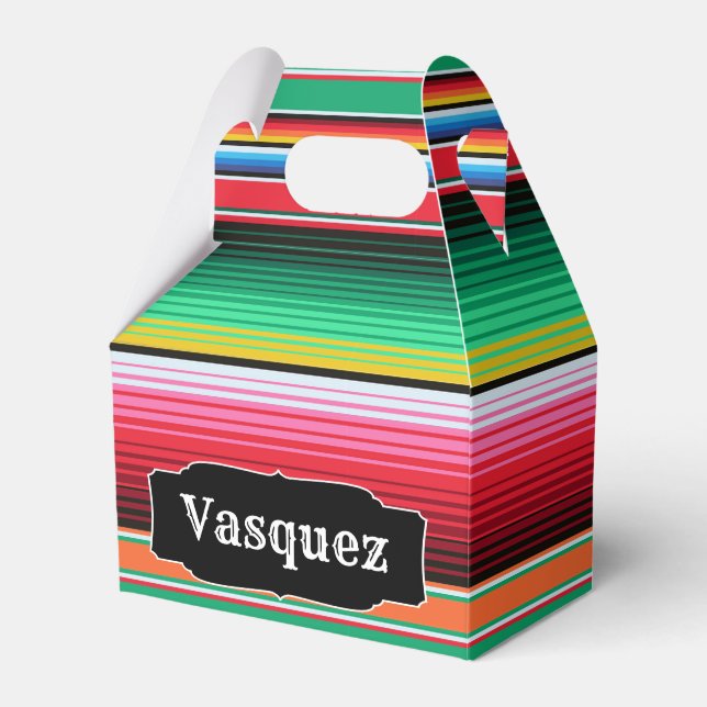 Custom Spanish Serape Mexican Blanket Personalisie Geschenkschachtel (Vorderseite)