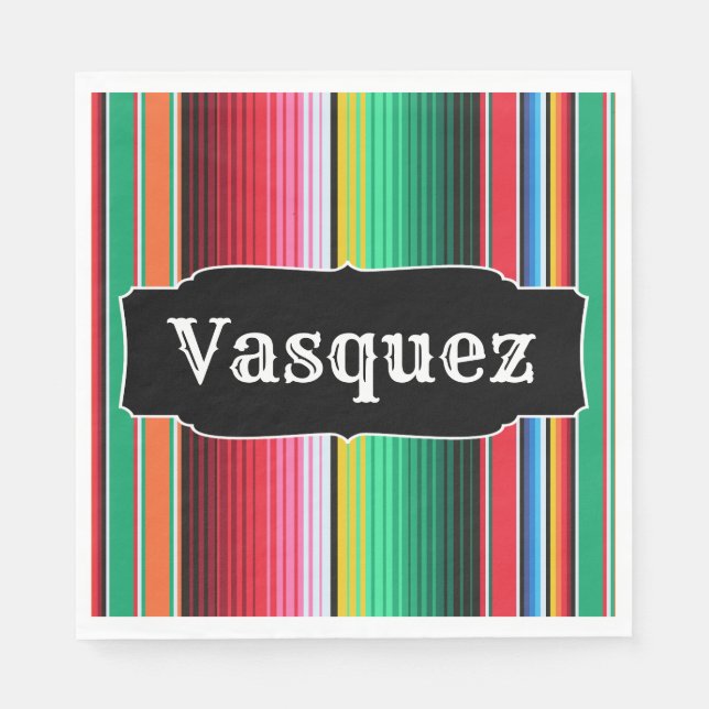 Custom Spanish Serape Mexican Blanket Personalisie Serviette (Vorderseite)