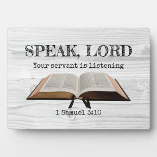 Custom SPEAK LORD Samuel Bible Rustikal Christlich Fotoplatte