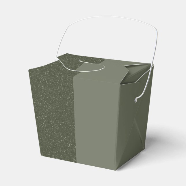 Custom Speckling Moss Green Takeout Bevorzugung Bo Geschenkschachtel (Vorderseite)