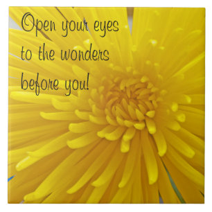 Custom Spiky Yellow Dahlia Nah Up Fotograf Fliese