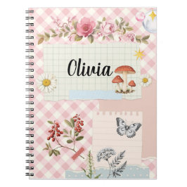 Custom Spiral Foto Notebook mit Pink Checkered & Notizblock