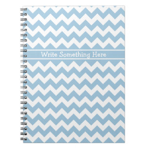 Custom Spiral Notebook, Blue und White Chevrons Notizblock