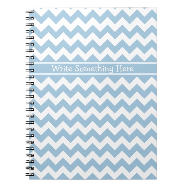 Custom Spiral Notebook, Blue und White Chevrons Notizblock (Vorderseite)