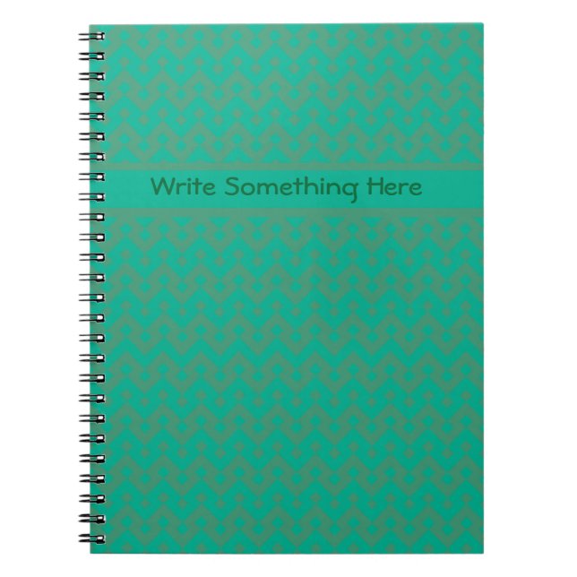 Custom Spiral Notebook, Emerald Green Geometric Notizblock (Vorderseite)