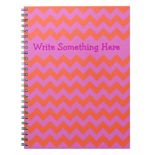 Custom Spiral Notebook Magenta und Orange Chevrons Notizblock