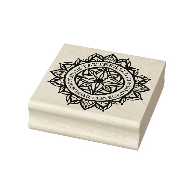 Custom Spiritual Holistic Mandala Lotus Adresse Gummistempel (Stempel)