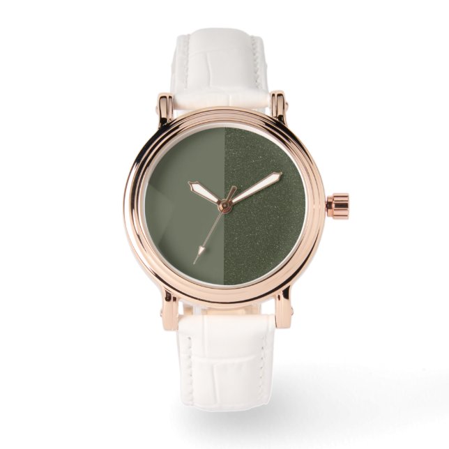 Custom Split Moss Green Rose-Gold eWatch Armbanduhr (Vorderseite)