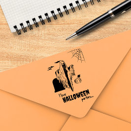 Custom Spookoky Beängstigend Skeleton Funny Hallow Permastempel