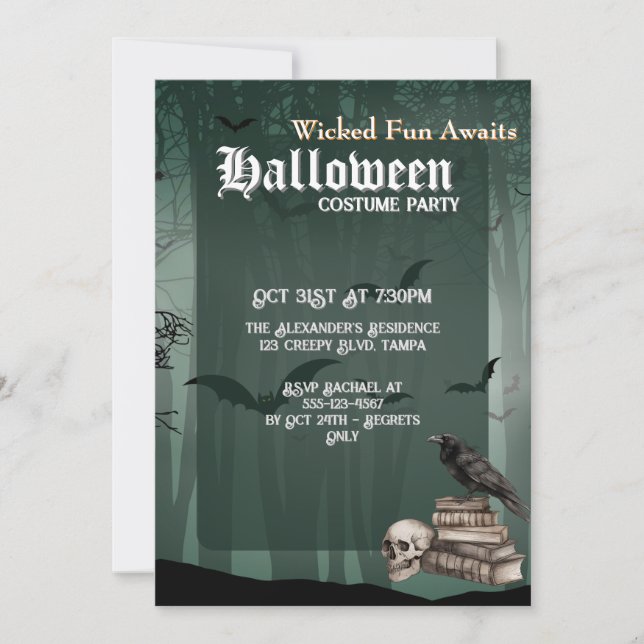 Custom Spookoky Halloween Kostüm Party Einladung (Vorderseite)