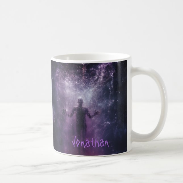 Custom Spooky Ghost Horror Lila Black Halloween Kaffeetasse (Rechts)