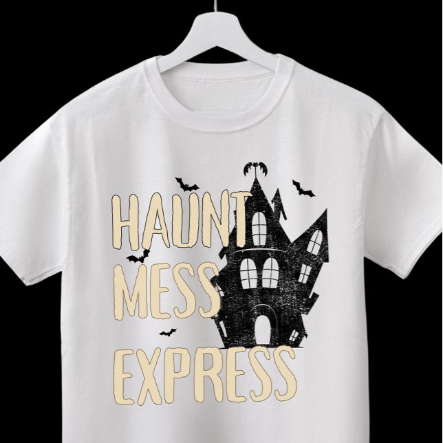 Custom Spooky "Haunt Mess Express" Halloween Tri-Blend Shirt (Von Creator hochgeladen)
