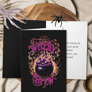 Custom Spooky Hexen Brew Vintag Happy Halloween Karte