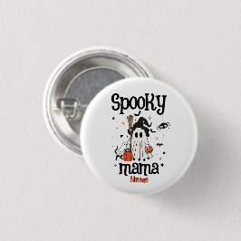 Custom Spooky Mama Halloween - Geist, Katze, Pumpk Button