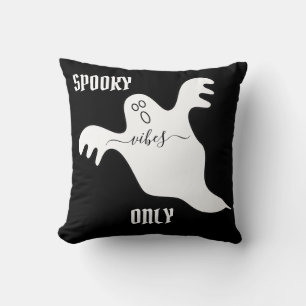 Custom SPOOKY VIBES NUR Ghost Halloween Black Kissen