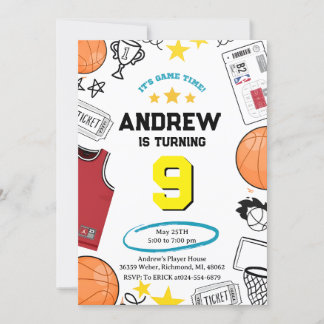 Custom Sport Basketball Geburtstag Einladung