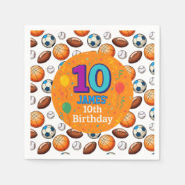 Custom Sports 10. Geburtstagsparty Napkins Serviette