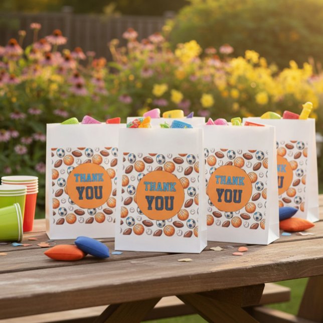 Custom Sports Balls Birthday Thank You Favor Bags Geschenktütchen (Von Creator hochgeladen)