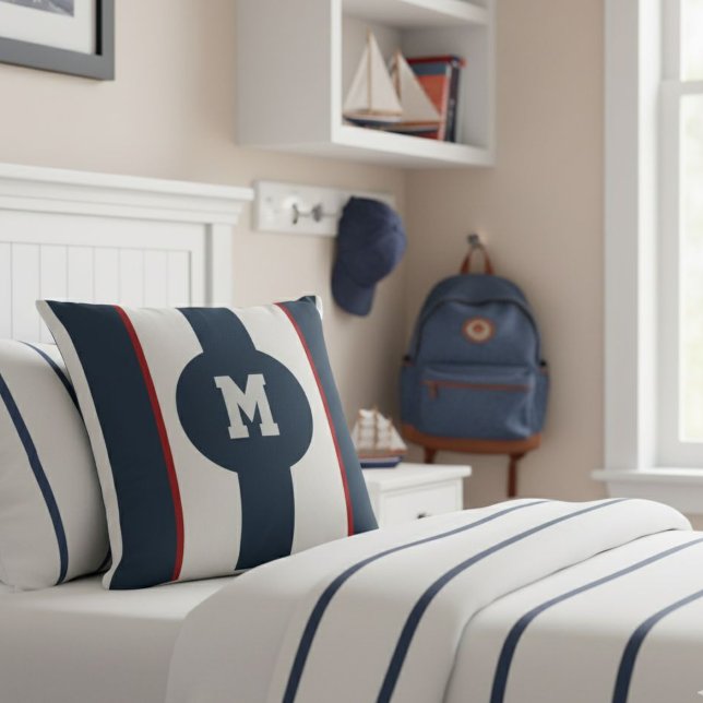 Custom Sports Style Pillow with Initial  Kissen (Von Creator hochgeladen)