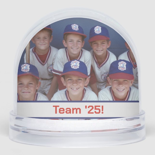 Custom Sports Team Keepsake Schneekugeln (Vorderseite)