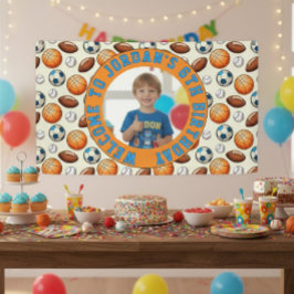 Custom Sports Theme Birthday Photo Banner