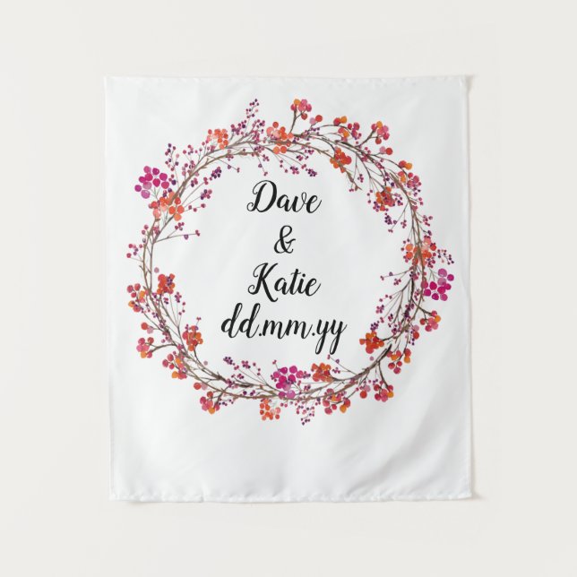 Custom Spring Background Floral Wedding Foto Stand Wandteppich (Vorderseite)