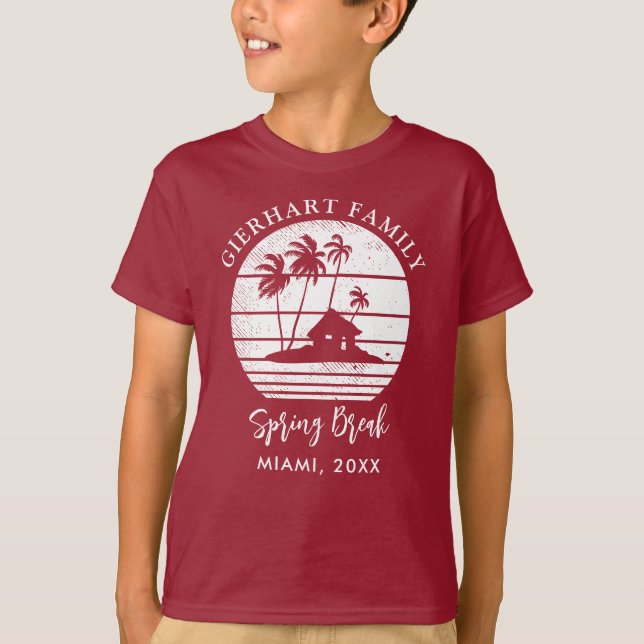 Custom Spring Break Beach Vacation Palm Trees T-Shirt (Vorderseite)