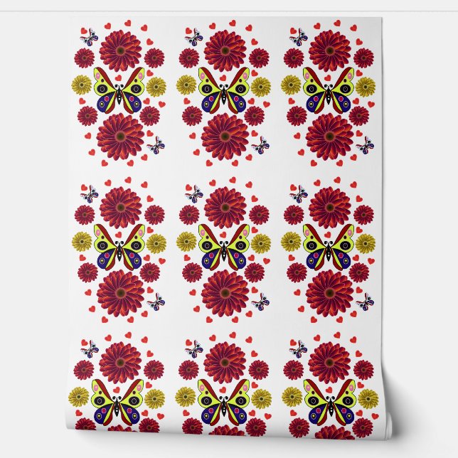 Custom Spring Butterfly Floral Gift  Tapete (Abrollen)