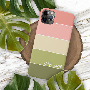 Custom Spring Green Coral Red Blush Pink Streifen Case-Mate iPhone Hülle